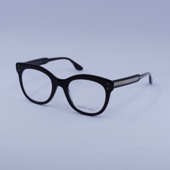 Bottega Veneta BV0241O 001 Eyeglasses Shiny Black 49mm Square Frame - Picture 5 of 9